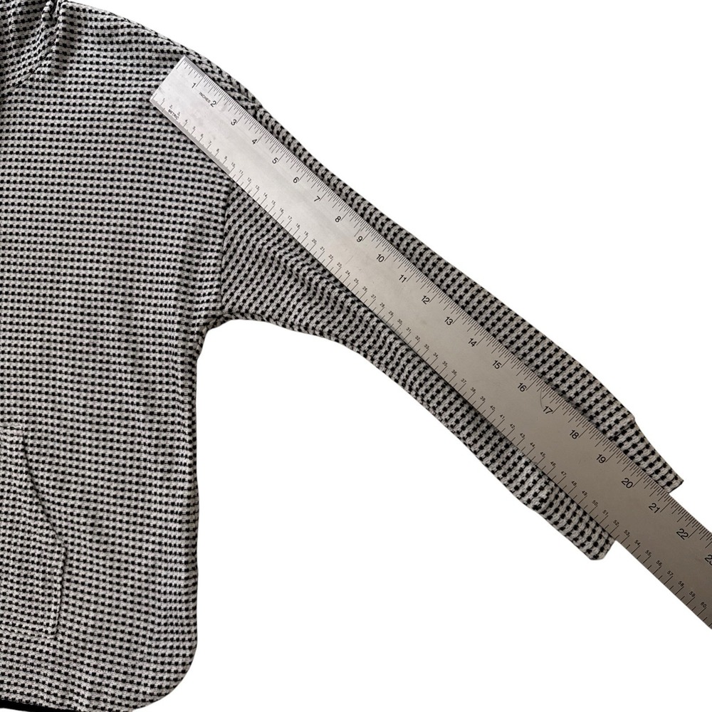Textured Waffle Knit Hoodie Black White Minimalist Scandi Pullover Women's Small - Picture 12 of 12